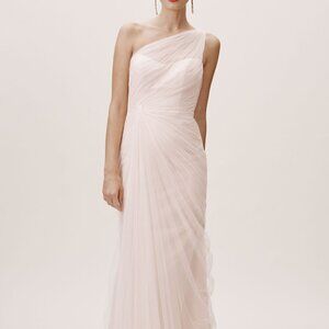 BHLDN Prelude Gown Size 4 and 14 Blush Pink One Shoulder NEW